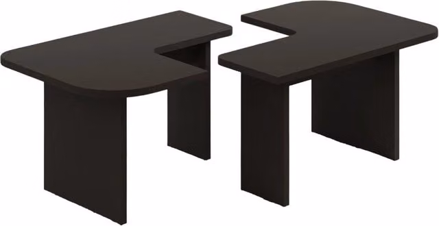 Set di tavolini moderni Iris di HANAH HOME in legno color grigio antracite L/P/H: 90 x 45 x 35 cm