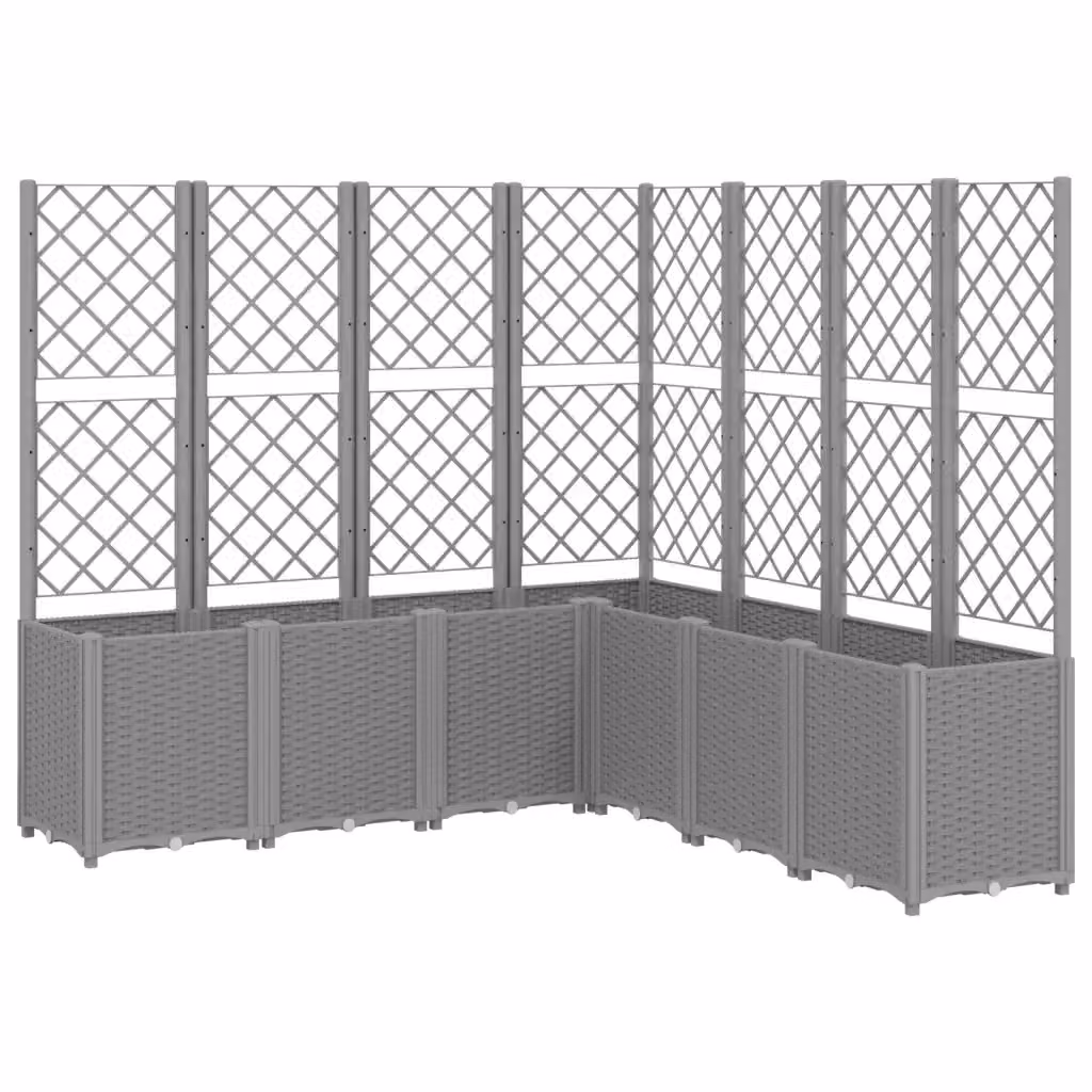 Fioriera da giardino con traliccio Videx in plastica grigio chiaro L/P/H: 160 x 160 x 140 cm – 2