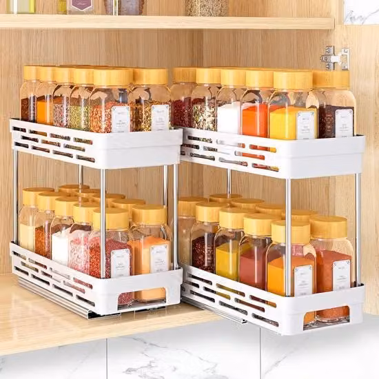 Organizzatore di erbe estensibile - 2-pack per armadio, facile da installare e spazievenditore