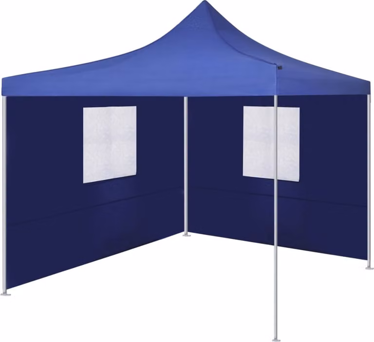 Tenda Pieghevole con 2 Pareti 3x3 m Blu
