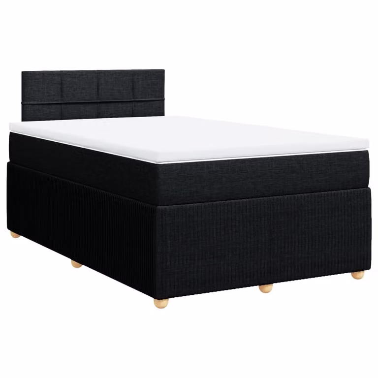 Giroletto a Molle con Materasso Nero 120x190 cm in Tessuto