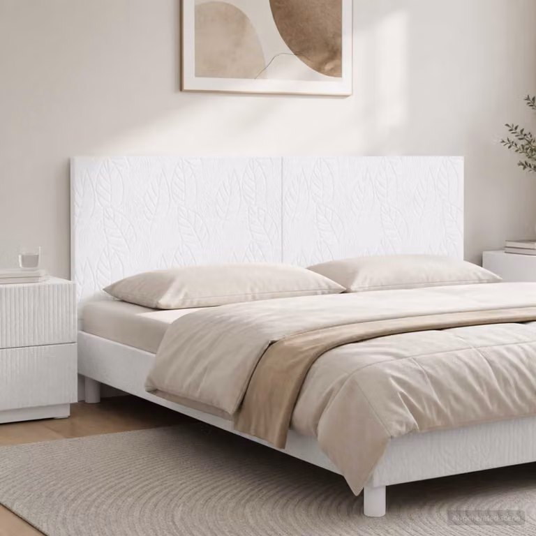 Testiera da muro vidaXL DELFT in legno ingegnerizzato bianco con ripiano integrato