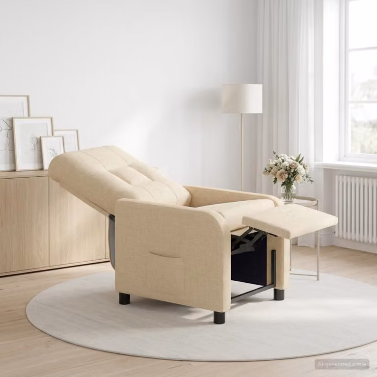 Poltrona reclinabile relax vidaXL in tessuto beige per soggiorno e ufficio in casa