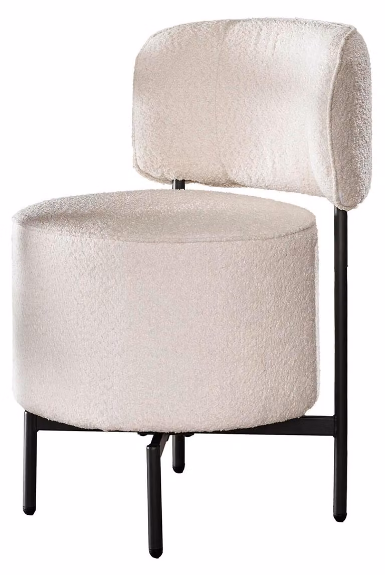 Sedia da pranzo FURNLUX Cocktail Crema Bianco e Nero 51 cm / Colore principale: bianco / Dimensioni: 51 x 82 x 61 cm