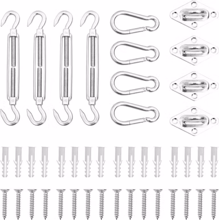 Maison Exclusive - Set Accessori per Vela Parasole 12 pz in Acciaio Inossidabile