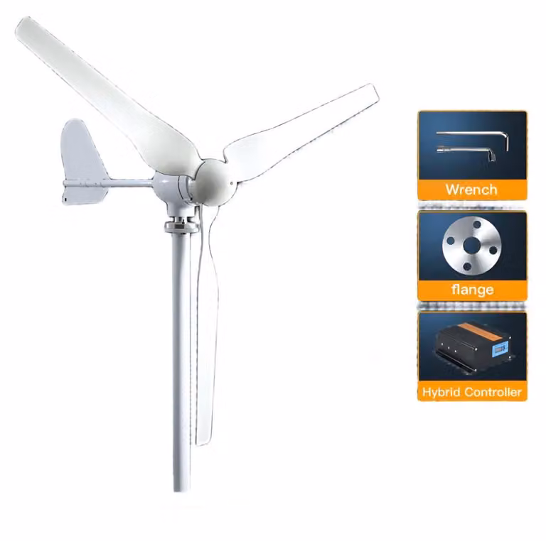 Turbina eolica - Generatore eolico - Turbina eolica - Energia sostenibile - Potenza di 3000W - Silenziosa e resistente agli agenti atmosferici - 48V