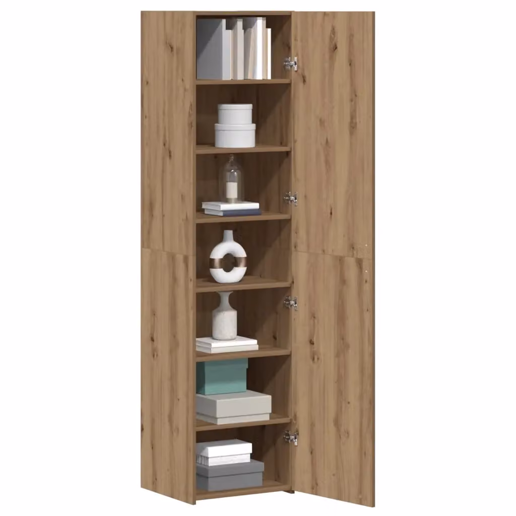 Set di 2 credenze moderne vidaXL in legno color rovere marrone per sala da pranzo L/P/H: 45 x 42,5 x 185 cm – 2