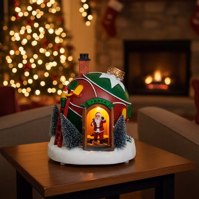 Villaggio sfera di Babbo Natale con led