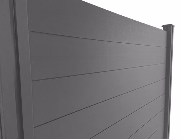 Listoni WPC L196xH183cm per recinzione colore Grigio listone 205x1805mm spessore 20mm
