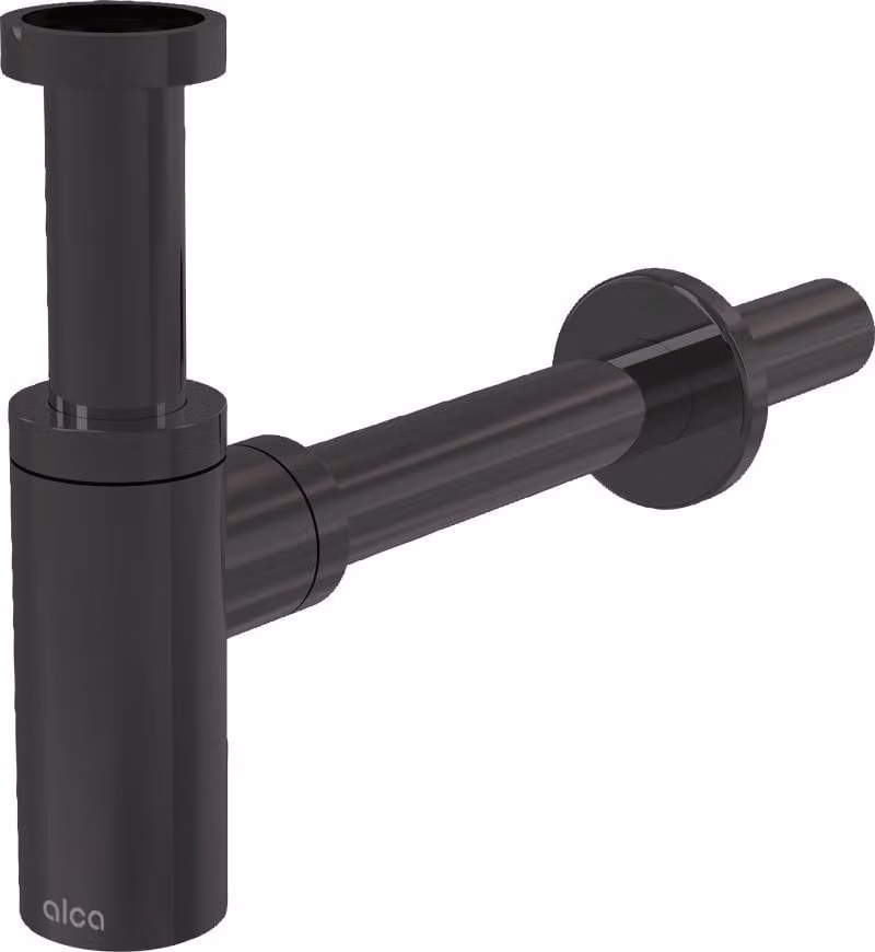 AlcaDrain Design Siphon 1 1/4" rund, Ganzmetall Gun metal gebürstet