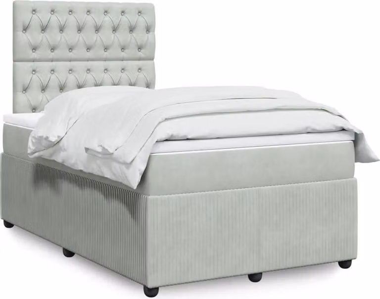 Maison Exclusive - Giroletto a Molle con Materasso Grigio Chiaro 120x190cm Velluto