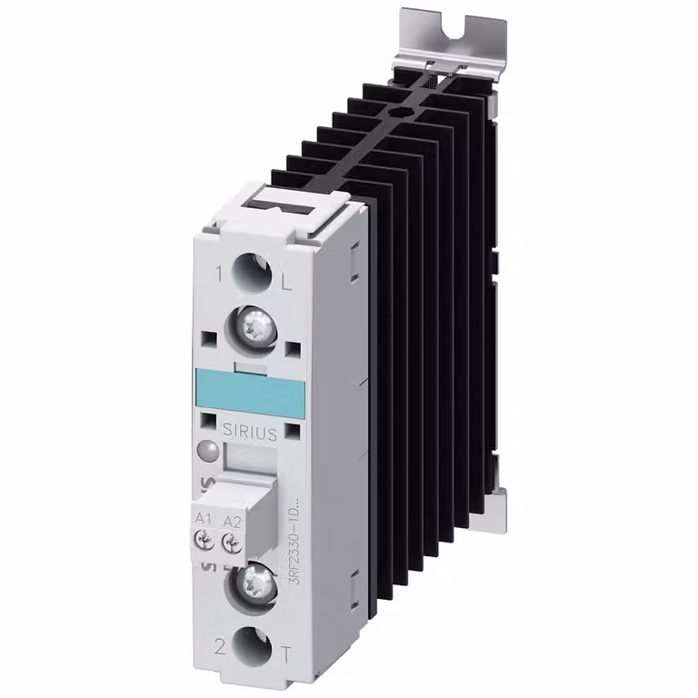 Contattore a semiconduttori Siemens 3RF2, monofase, AC51 30 A, 48-600 V/24 V CC, resistente ai cortocircuiti fino a 25 A, 3RF23301DA06