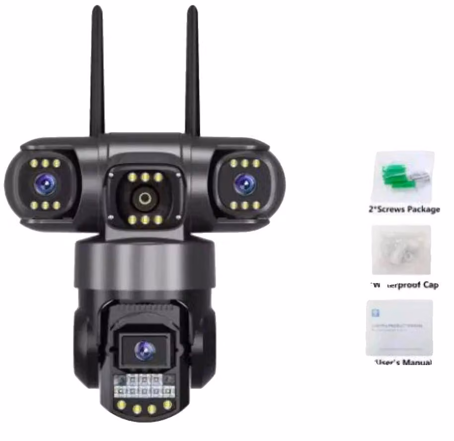 Telecamera di sicurezza, visuale a 360°, connessione wireless, 256 GB, colore nero, modello per l'Unione Europea