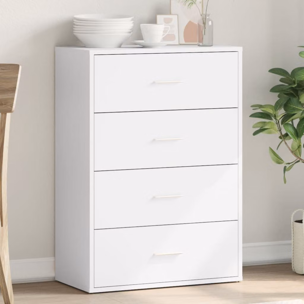 Credenza moderna bianca vidaXL in legno e MDF da appendere a parete L: 60 cm, P: 31 cm, H: 84 cm