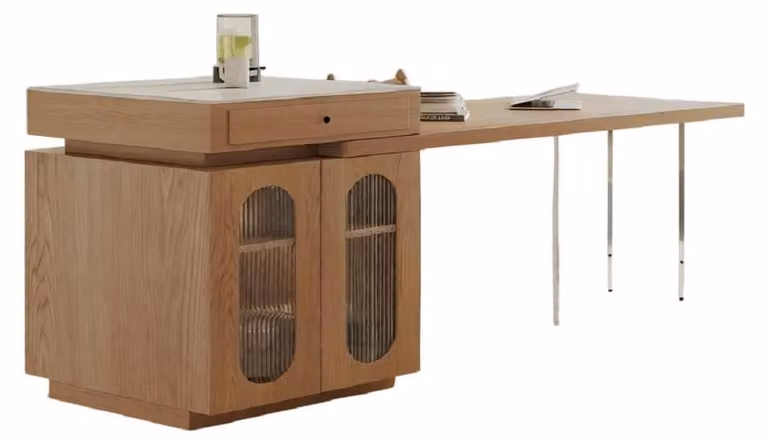 Tavolo da pranzo moderno in legno, marrone, di design, per sala da pranzo, tavolo elegante