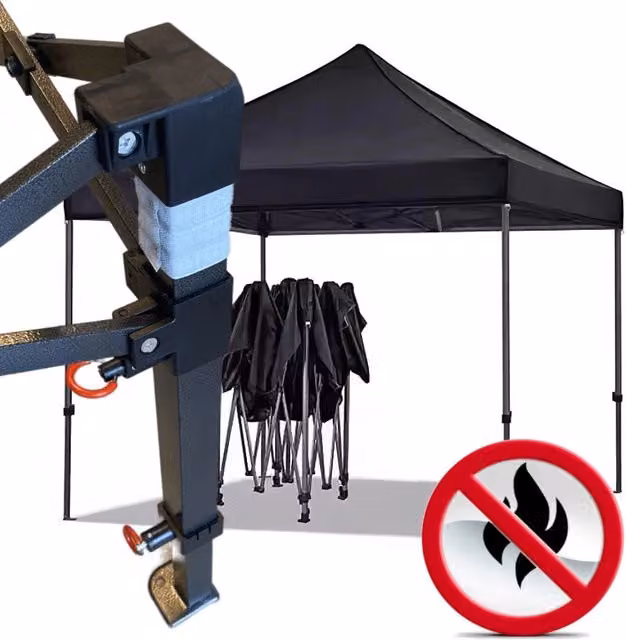 Gazebo 3x3m nero certificato IGNIFUGO SENZA laterali pieghevole portatile estendibile richiudibile estensibile acciaio per fiere eventi stand chiosco tenda tendone mercato mercatino