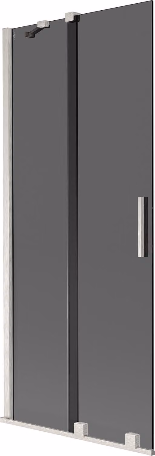 Mexen Velar paratia per vasca da bagno scorrevole a 2 ante 85 x 150 cm, grafite, nickel spazzolato - 896-085-000-41-97