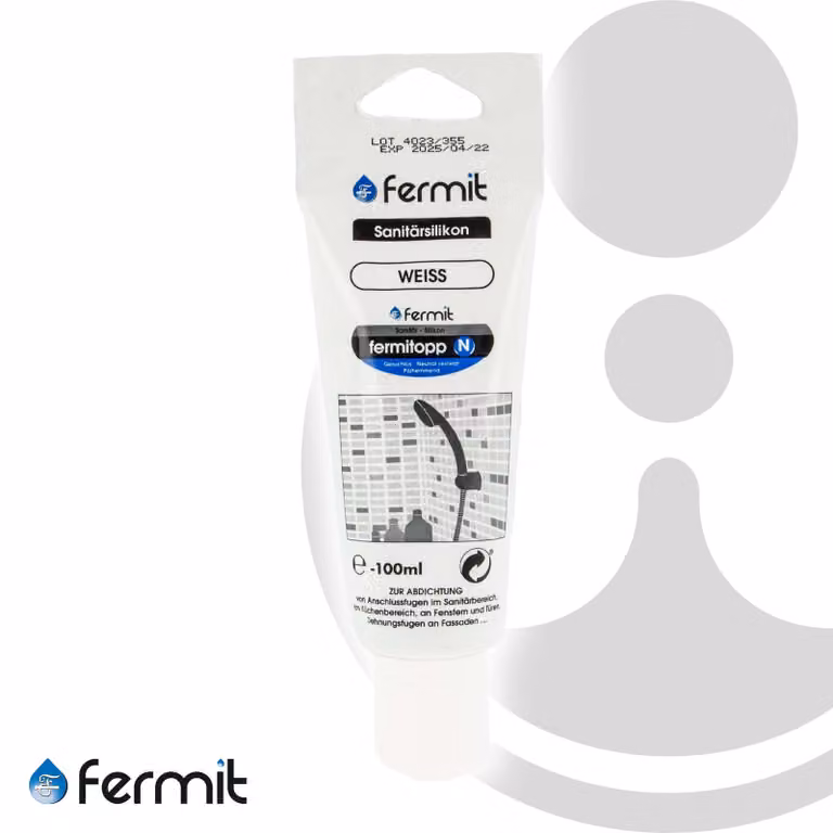 Fermit sigillante per giunti Fermitopp N a base di silicone, tubo da 100 ml, bianco 16060