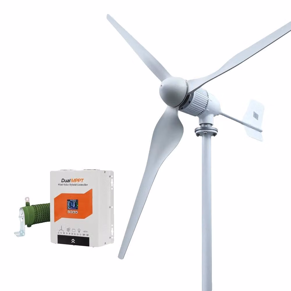 Generatore eolico, potenza di uscita di 6 kW, funzionamento a basso rumore, centralina ibrida LCD, 6000 W, 48 V