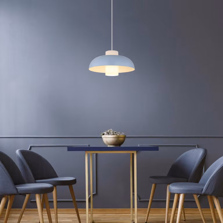 Globo Lampada a sospensione Lowe, dimmerabile, Blu, Soggiorno / Sala da pranzo, Metallo, Moderno, Lampada a sospensione