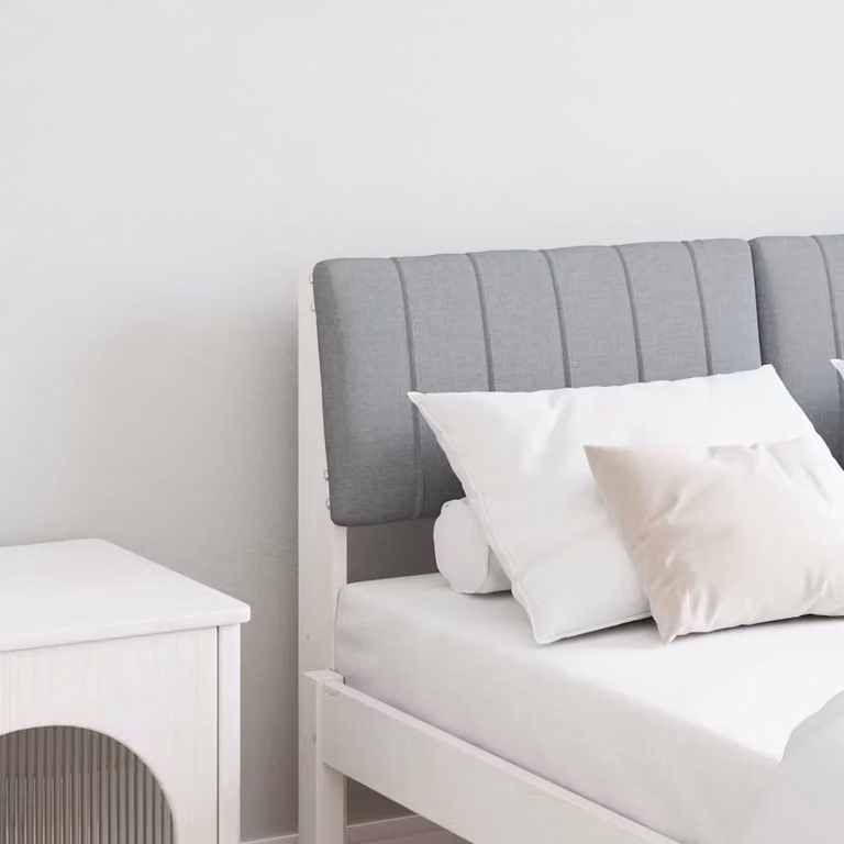 Testiera imbottita vidaXL in pino massello Grigio chiaro 120 cm