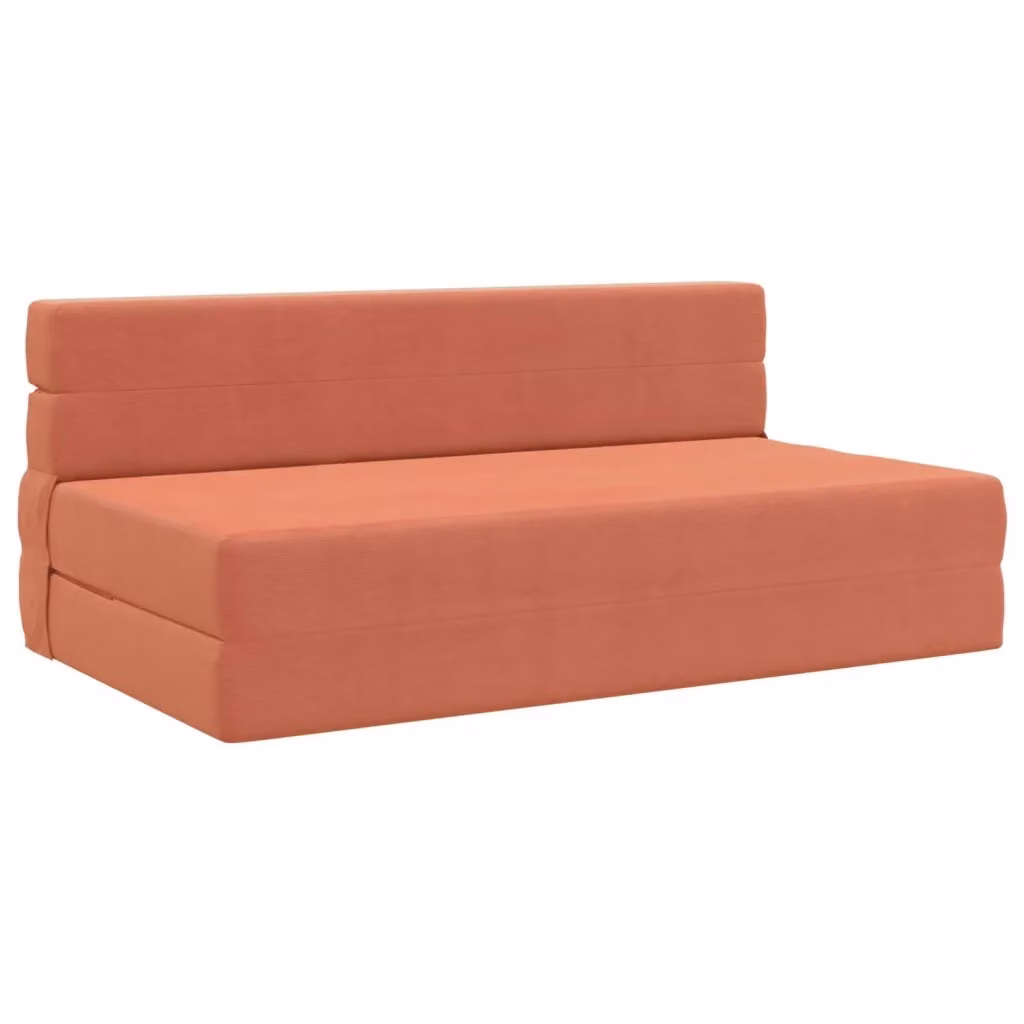 Divano Letto Pieghevole Moderno vidaXL in Tessuto Rosso Arancio L: 152 cm, P: 86,5 cm, H: 60 cm – 2