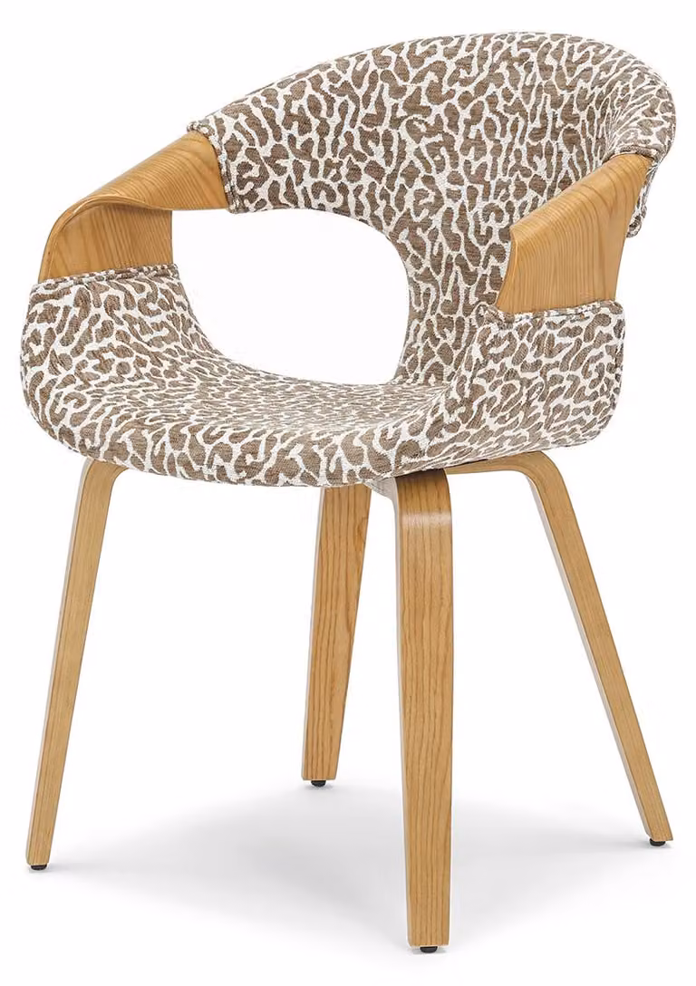 Sedia da pranzo DARLONIS - crema / marrone / rovere