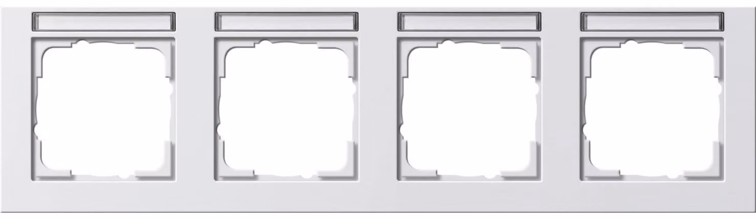 Gira 109429 System 55 Rahmen E2 mit Beschriftungsfeld Reinweiß glänzend 4-fach waagerecht (109429)