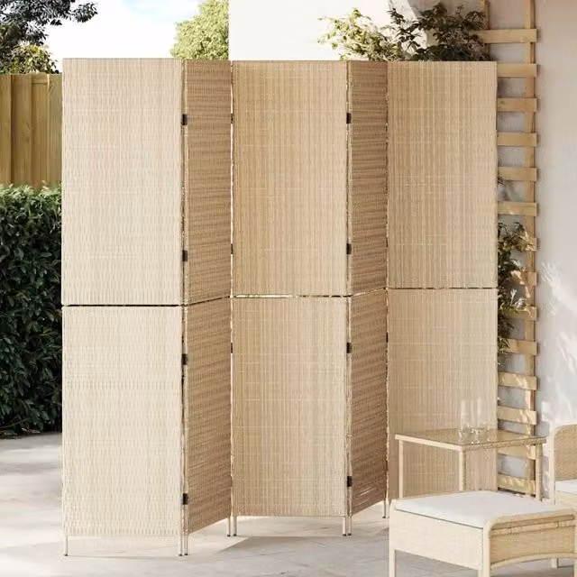 Divider per stanze vidaXL in rattan beige L: 242 cm, H: 180 cm