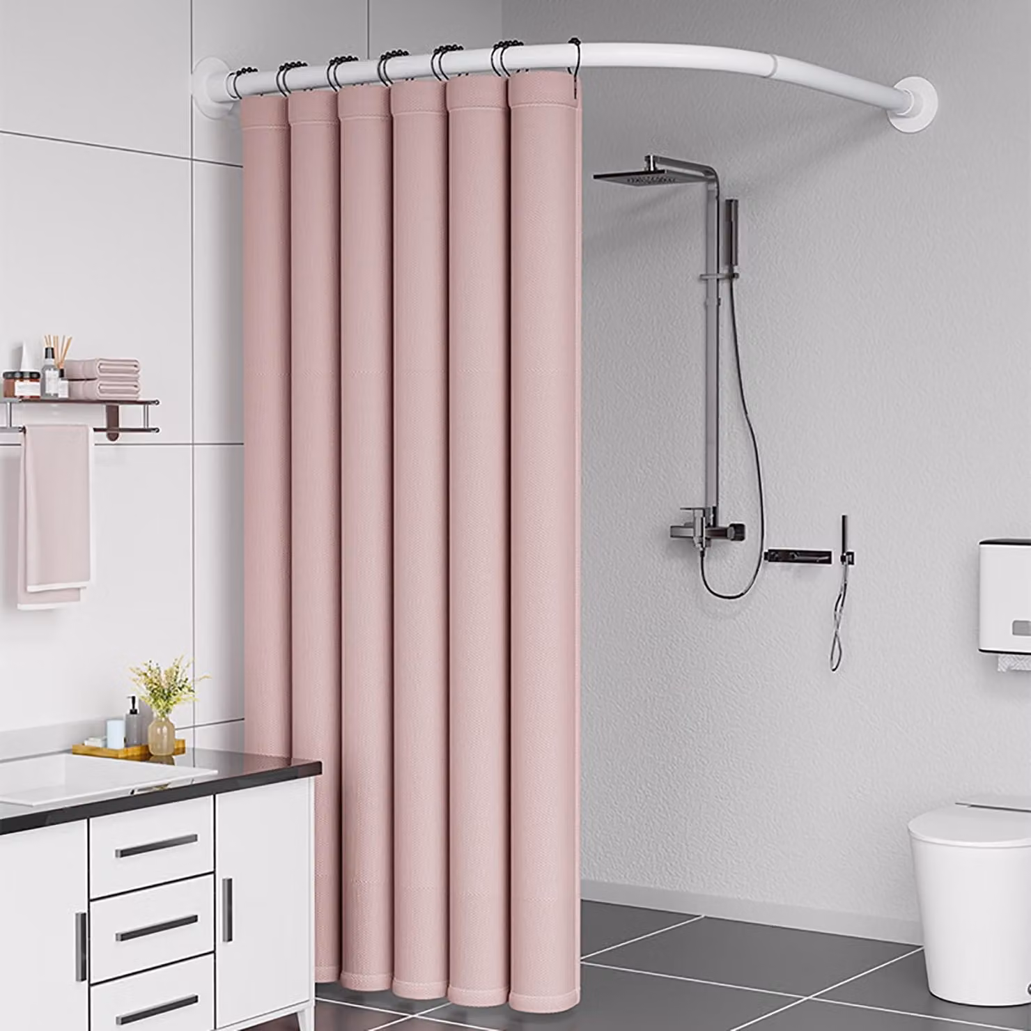 Omgoods - Barra doccia estendibile in acciaio inossidabile