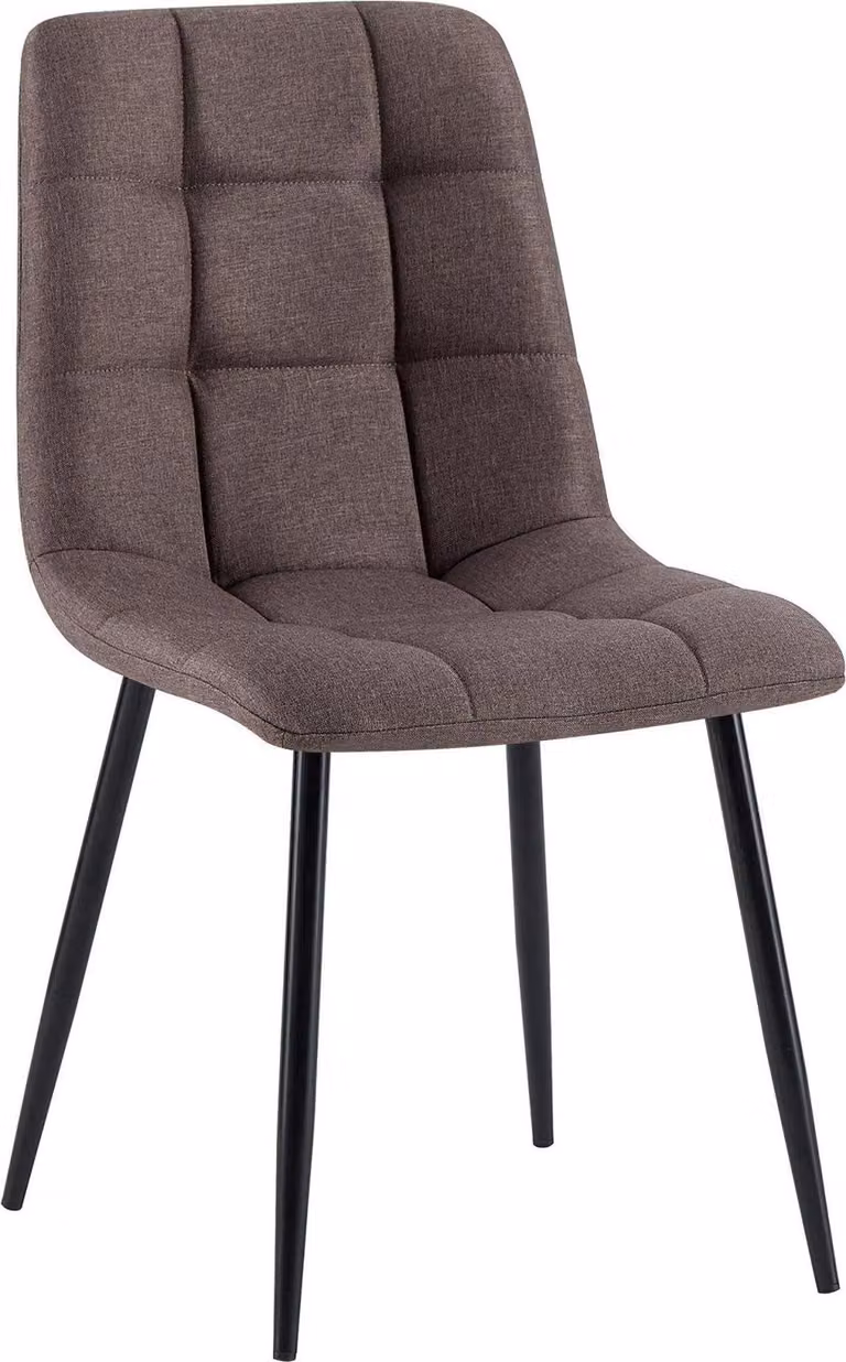 Sedia da pranzo, sedia da cucina, seduta confortevole, design moderno - struttura nero opaco | colore: marrone