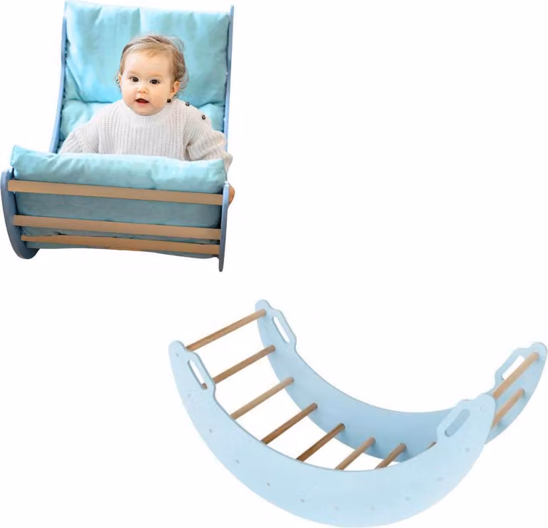 Arco di arrampicata in legno "Moon" | Triangolo di arrampicata per bambini | Giocattoli Montessori | Parco giochi Rockerboard