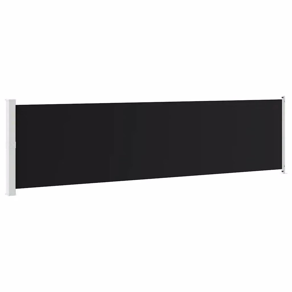 vidaXL Tenda Laterale Retrattile per Patio in Poliestere e Acciaio, Nera, L: 600 cm, H: 160 cm – 2