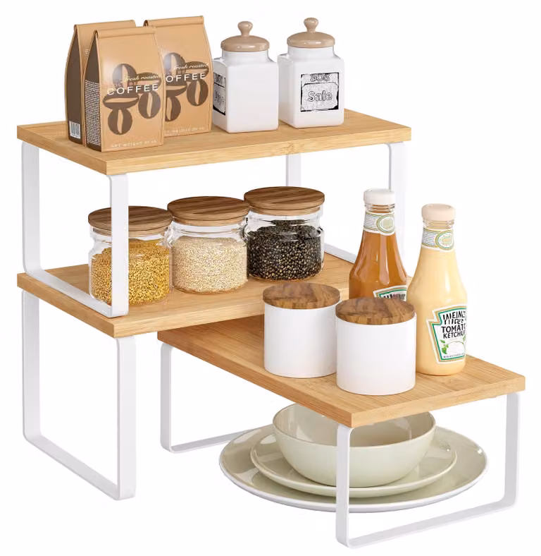 Set di 3 mensole per erbe aromatiche - Impilabili e realizzate con materiali sostenibili - Modello KCS014W01