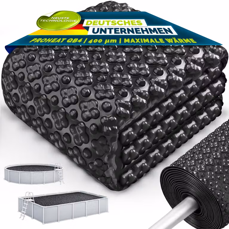 Telo solare per piscina tillvex® Elite 400 µm, rotondo, Ø 549 cm | Telo solare premium ProHeat QB4, tagliabile su misura | Telo solare tagliabile su misura | Copertura solare per riscaldamento piscina, per il riscaldamento dell'acqua