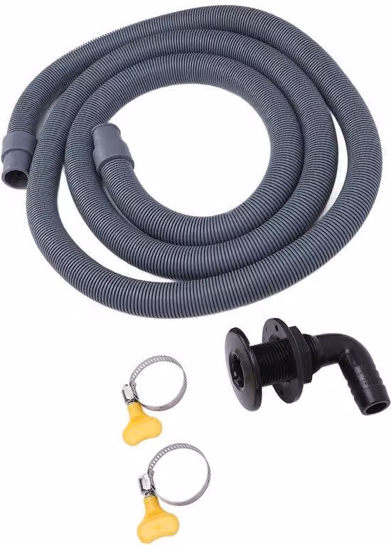 Kit pompa di sentina marina con tubo di pressione in EVA/PE da 2 metri, raccordo a 90 gradi, ideale per imbarcazioni e navi, flessibile e resistente