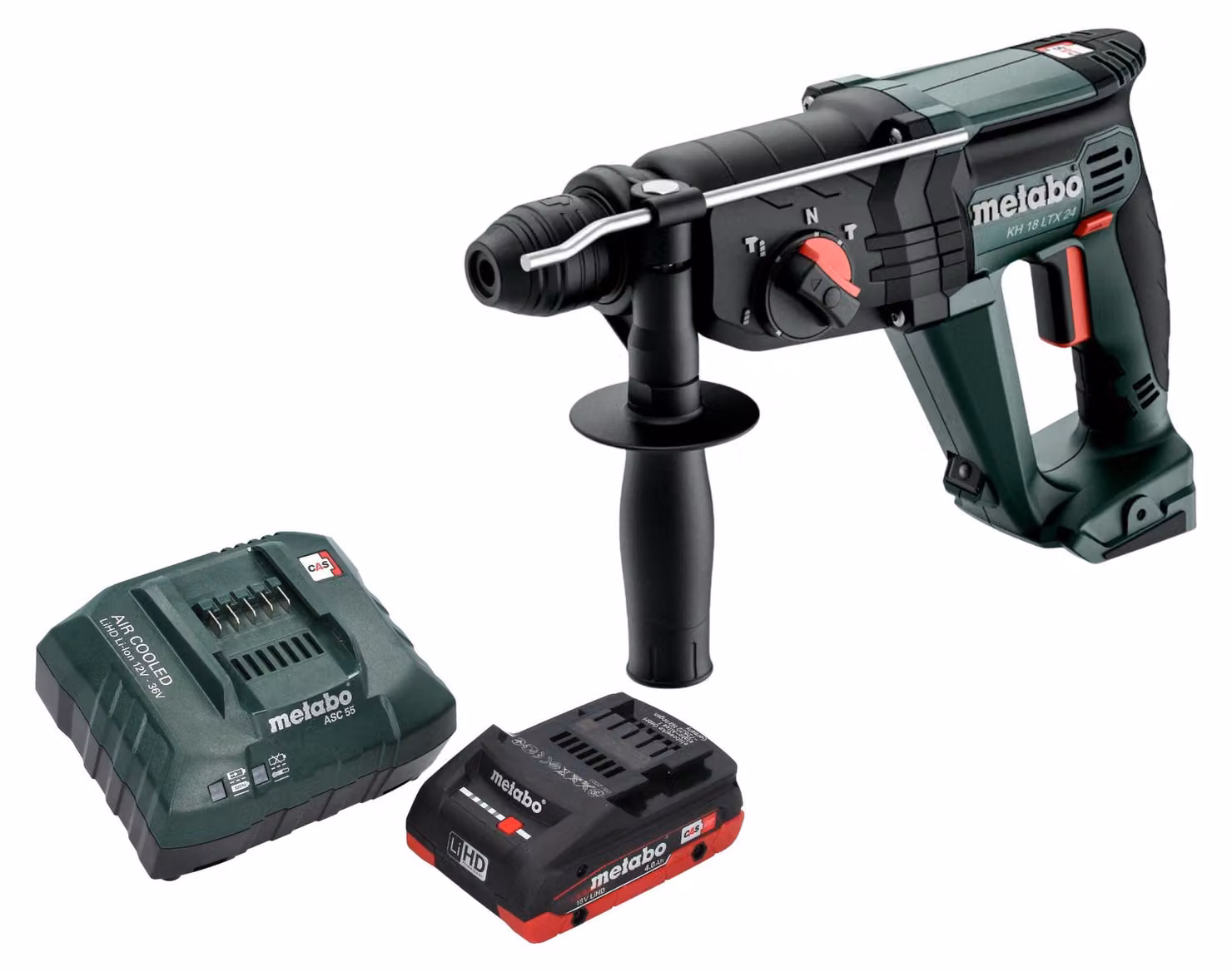 Martello combinato a batteria Metabo KH 18 LTX 24 18 V 2,1 J SDS Plus + 1x batteria LiHD 4,0 Ah + caricatore