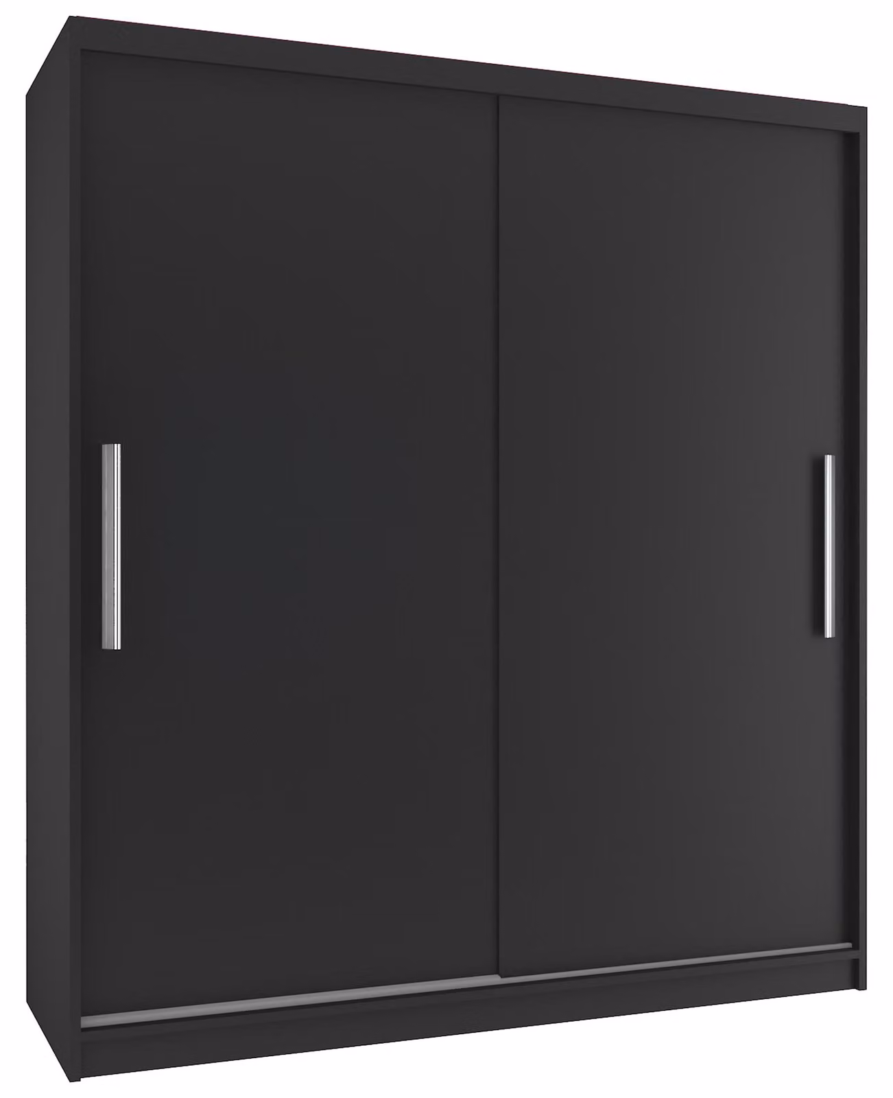 BELINI Verona, armadio scorrevole da 133 cm, nero opaco - armadio per l'ingresso con asta appendiabiti, ideale per la camera da letto