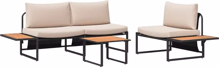 Set da Pranzo per Giardino 3 pcs Talpa Acciaio