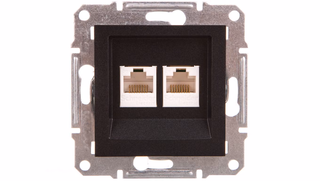 ASFORA Presa per computer 2x cat.5e UTP senza telaio antracite EPH4400171