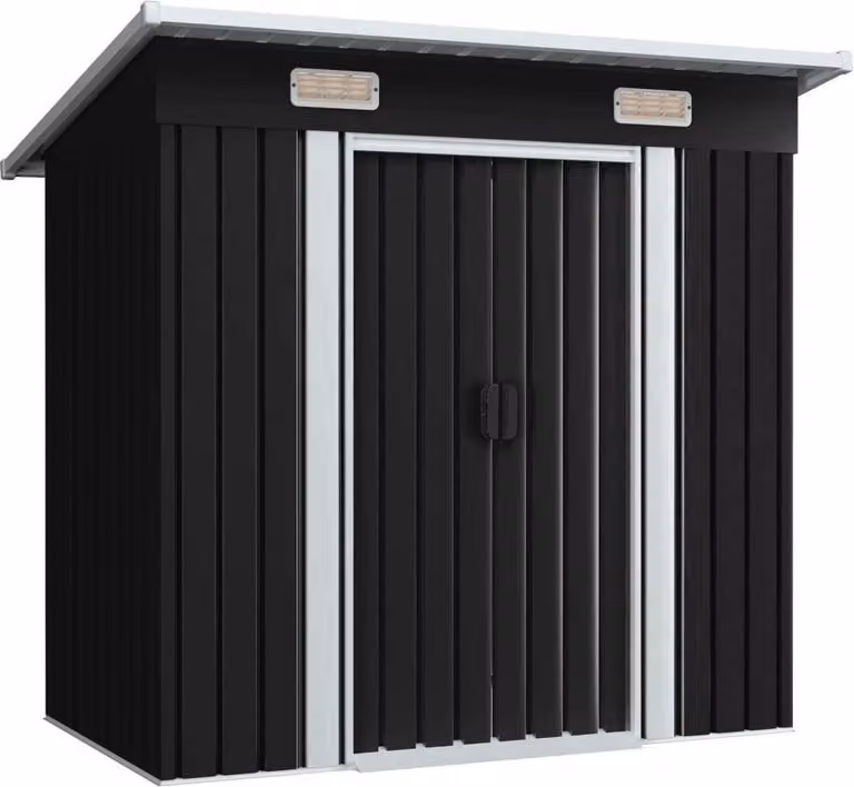 Ausla 190 x 124 x 181 cm capannone in metallo con porte scorrevoli - antracite