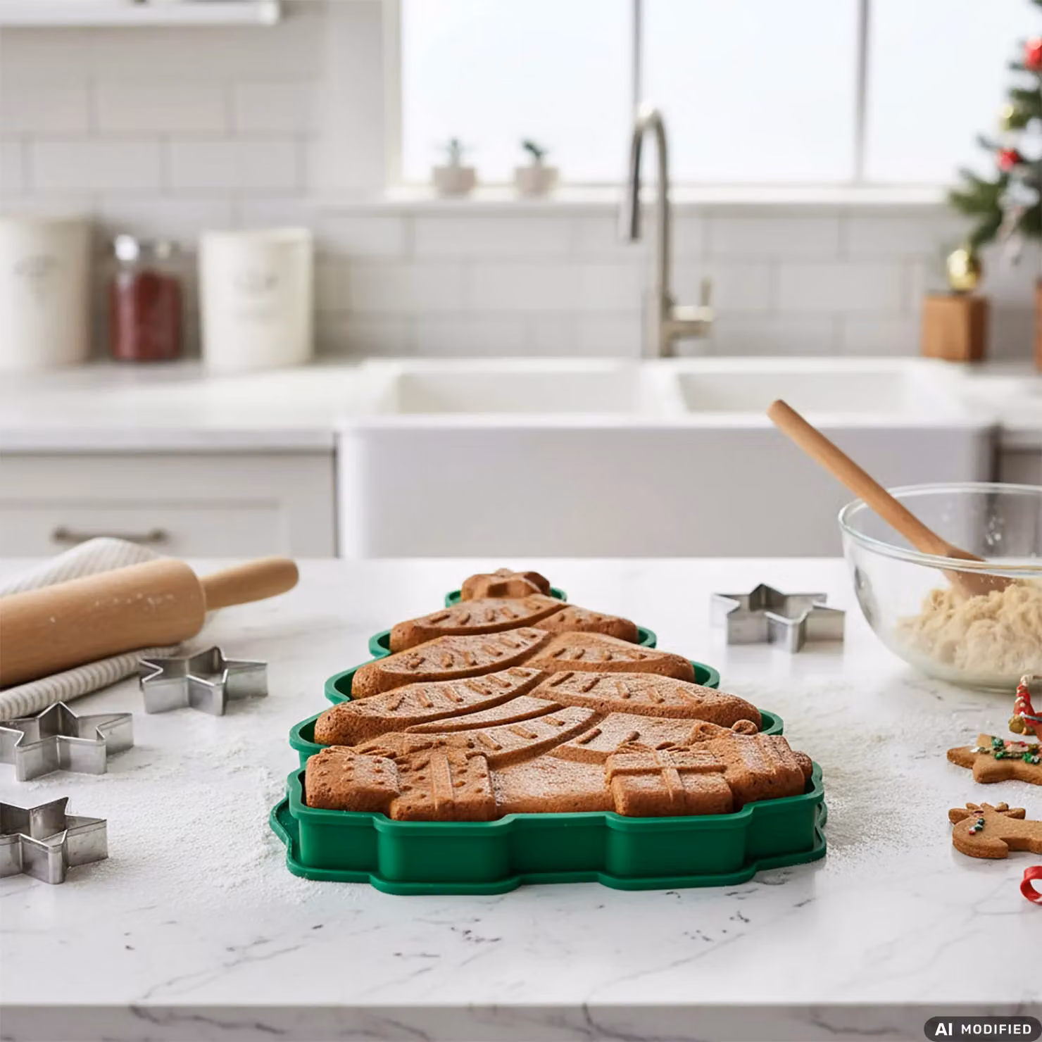 Stampo per dolci natalizi Vestiamo Casa in silicone non stick verde Altezza: 28 cm – 2