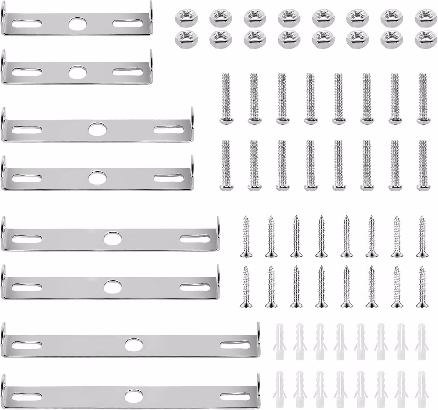 8 lastre di rivestimento a pannelli - 80/90/100/110 mm - Con viti - Supporto di montaggio per lampade - Fissaggio per lampade a soffitto - Adatte per montaggio a parete e a soffitto