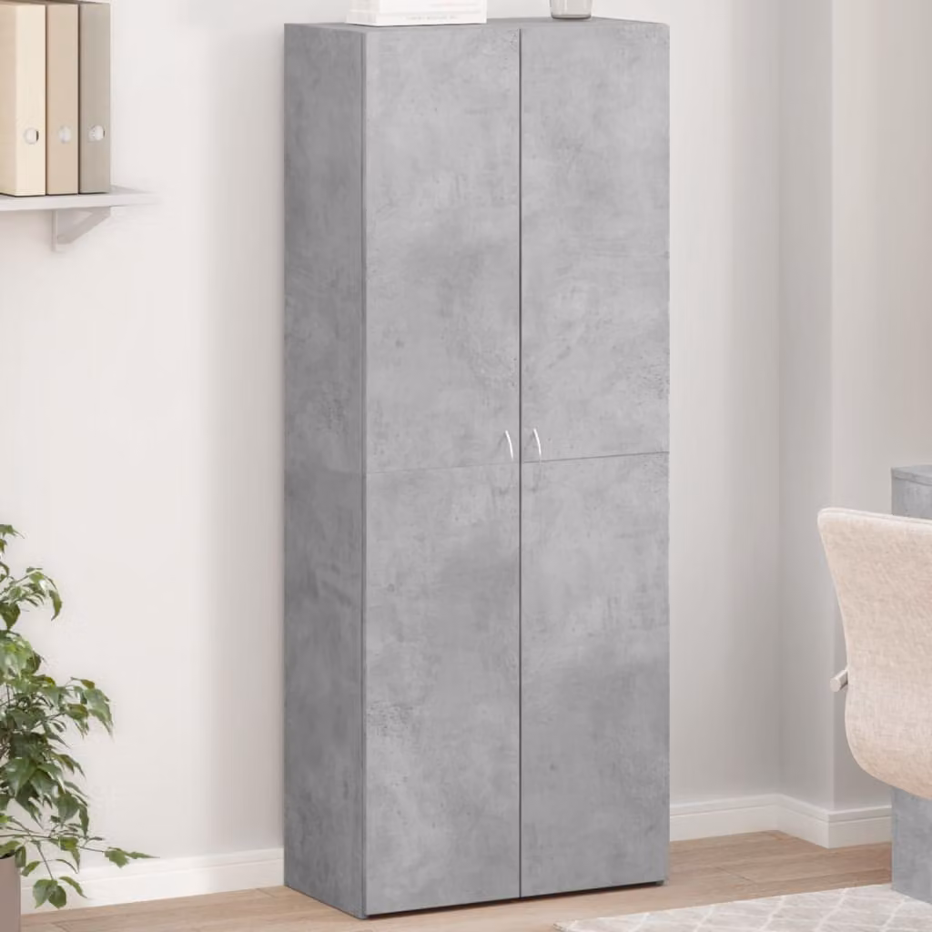 vidaXL Schedario Moderno Grigio in MDF con Ante a Battente L: 60 cm, P: 32 cm, H: 153 cm