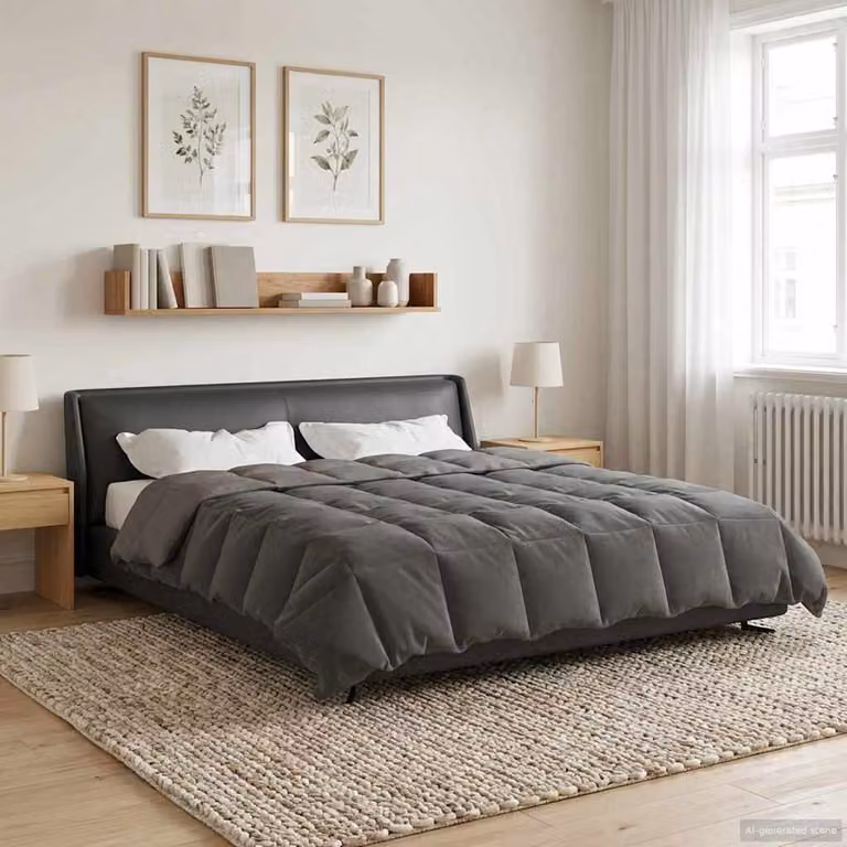 vidaXL Piumone Invernale in Microfibra Traspirabile e Reversibile, Grigio, L 240 x L 220 cm