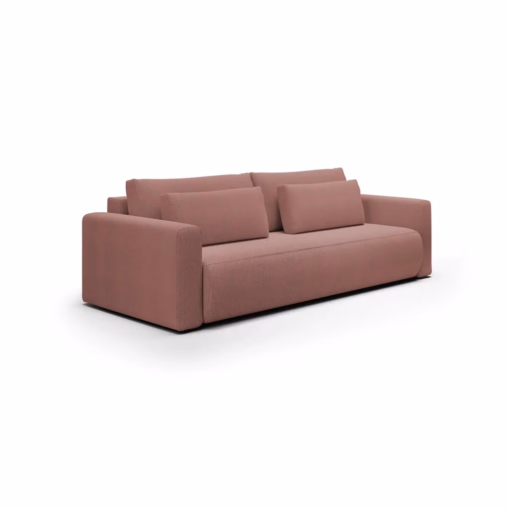 Divano Letto 2 Posti con Contenitore Erbezzo DMORA, Rosa, L: 240 cm, P: 105 cm – 2