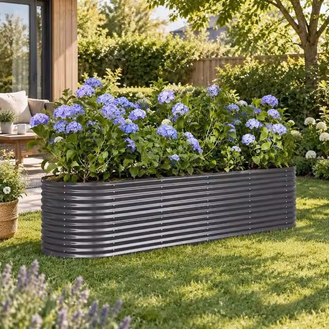Raised Bed Galvanized Steel 296x80x68 Cm Anthracite