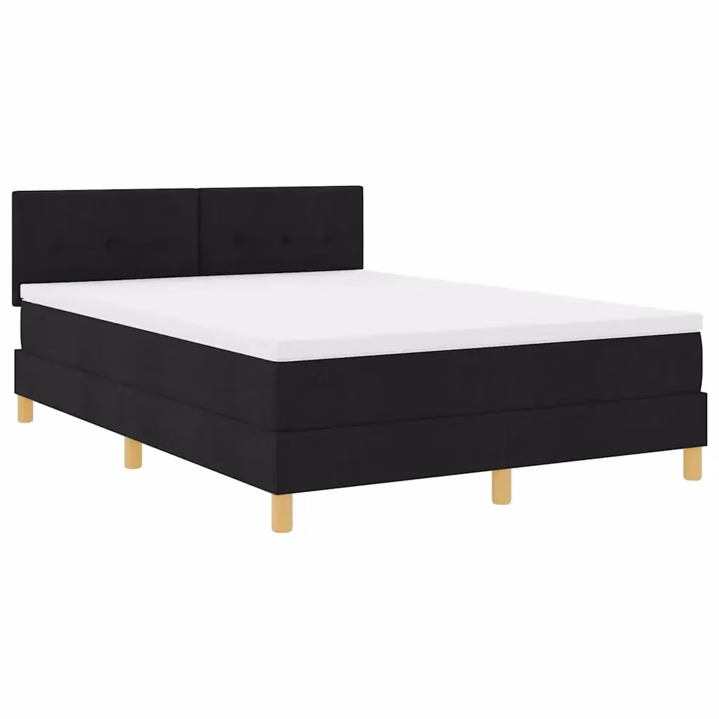 Letto vidaXL con illuminazione LED sottostante e porte USB, rivestito in tessuto nero, L/P/H: 193 x 143 x 28 cm (materasso 140 x 190 cm) – 2