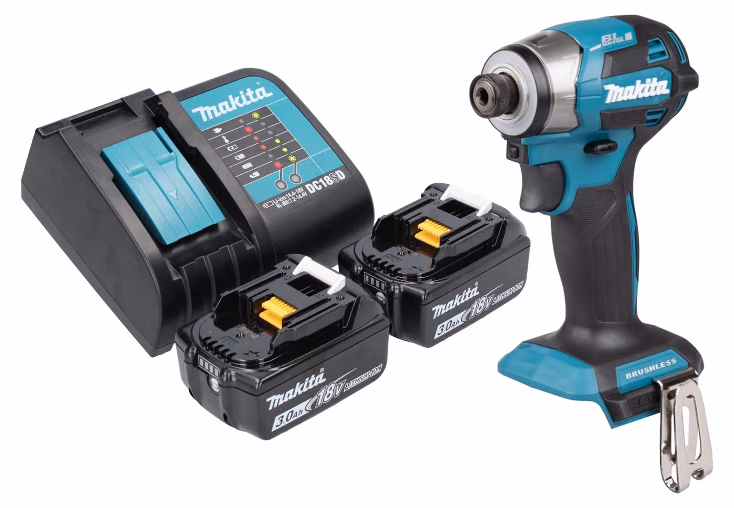 Avvitatore a impulsi a batteria Makita DTD 173 SF 18 V 180 Nm 1/4" brushless + 2x batteria ricaricabile 3,0 Ah + caricabatterie