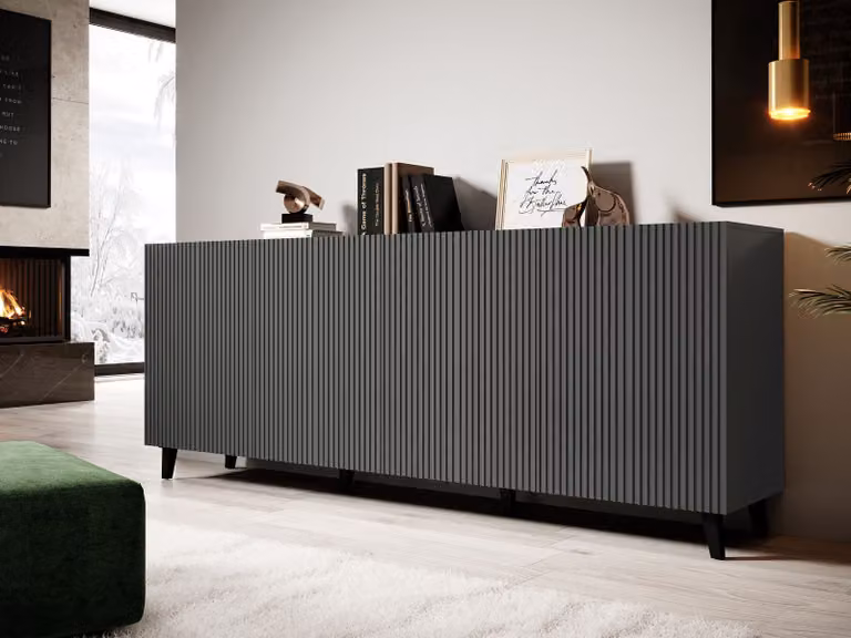 Cassettiera di design con ante HAER 2 - antracite